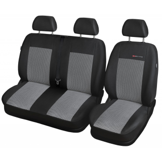 Autopotahy PEUGEOT PARTNER II, 3 místa, delené dvojsedadlo, šedo černé